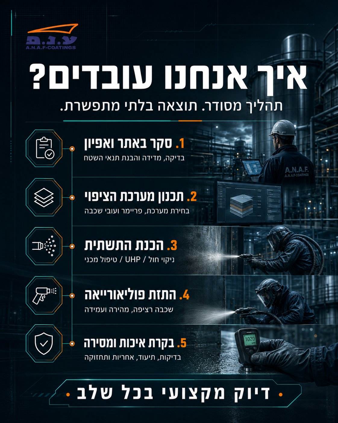המערכת המדויקת לכל אתגר — Polyurea, Epoxy, Polyurethane, פתרונות מתקדמים